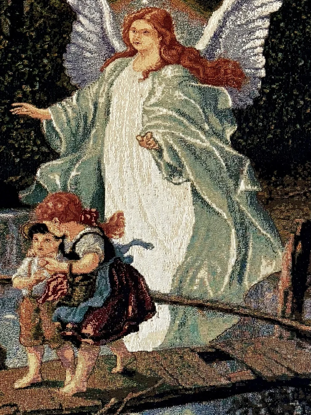 Guardian Angel Tapestry Throw Blanket/Wall Hanging 52” X 36”